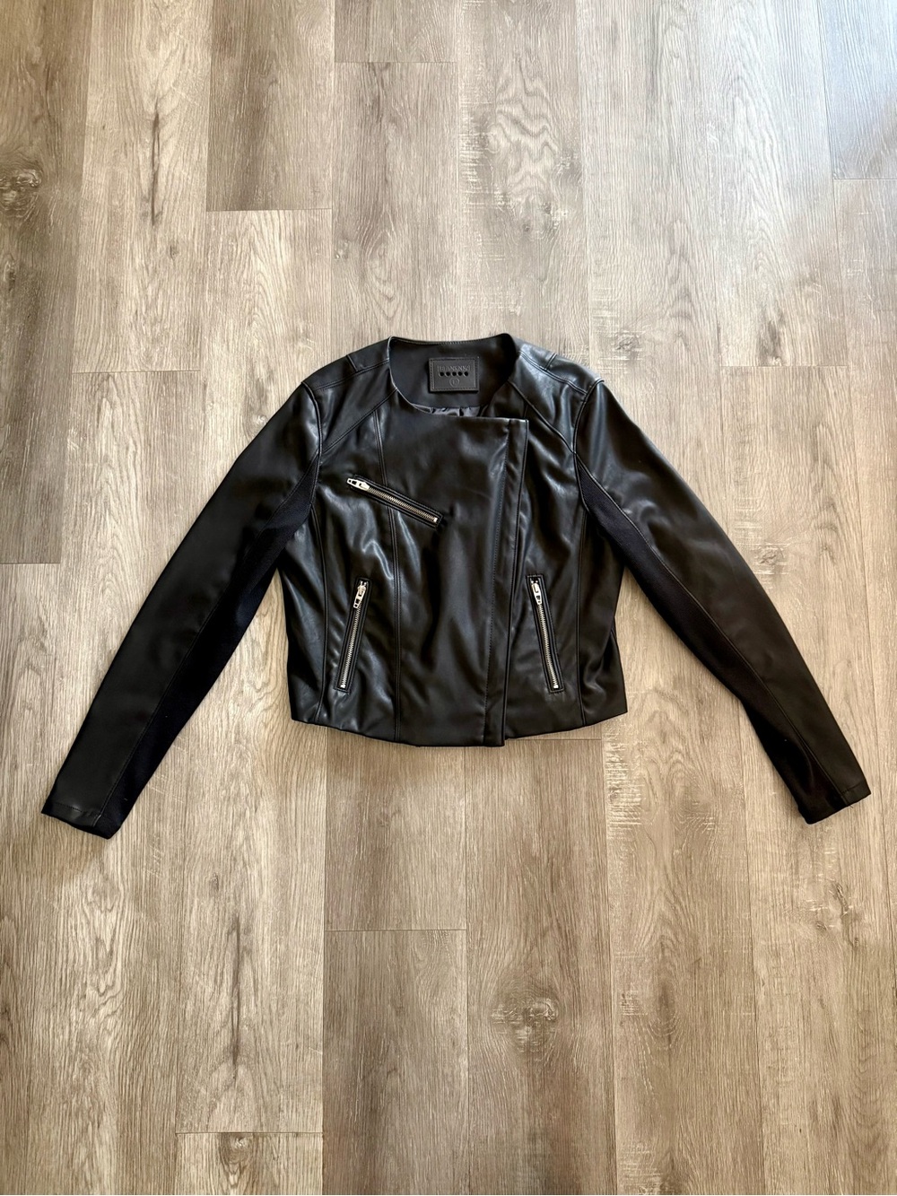 Blank NYC Black Vegan Leather Moto Jacket